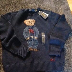 Polo by Ralph Lauren Navy Bear Crewneck Sweater